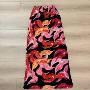 Bahama Mama Floral Maxi Skirt with Side Slits and Pockets